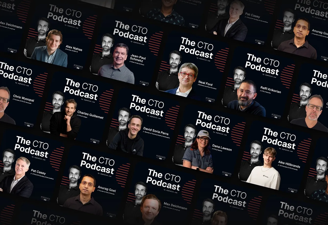 Collage of The CTO Podcast episode covers
